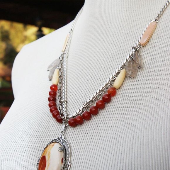 Boho Jasper Statement Necklace - Picture 5 of 5